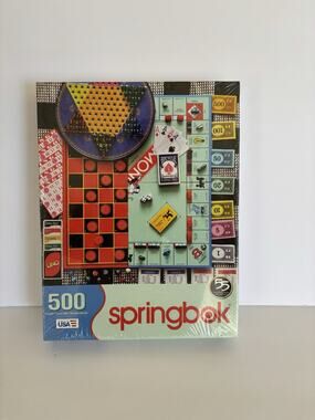 Springbok 500 Piece Puzzle Board Games Monopoly Checkers New Sealed